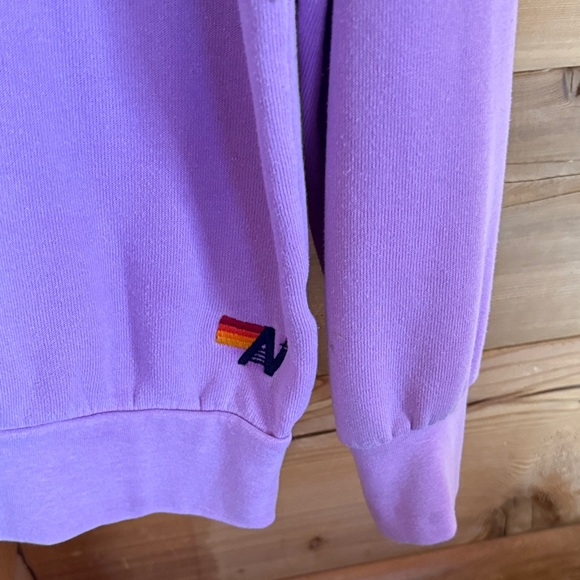 Aviator Nation Lavender Sweatshirt with Neon Pink Lightning Bolt - Picture 4 of 6